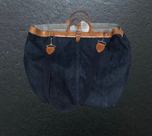 Load image into Gallery viewer, Blue Jean Tan Trim Bag
